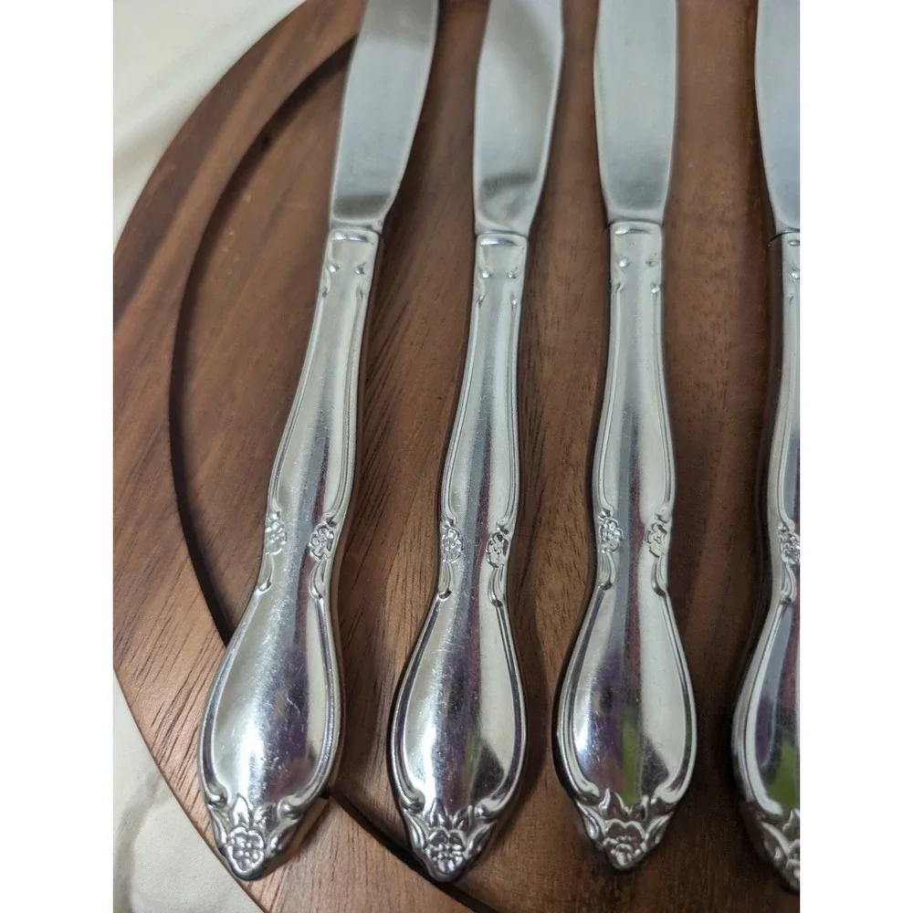 Oneida CHATELAINE Stainless Dinner‎ KNIFE set 6 Silverware Kitchen